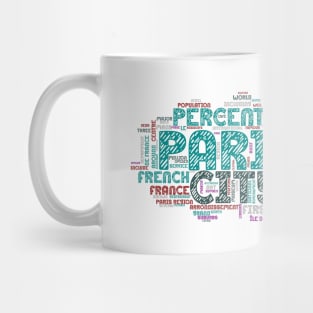 Paris City of Love France Word-Art Mug